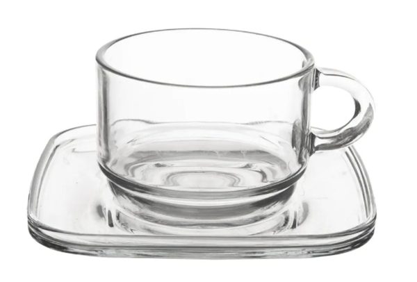 Hrnček sklo+podšálka Cozy 0,27 l,6ks stohovateľný (UK 129675))