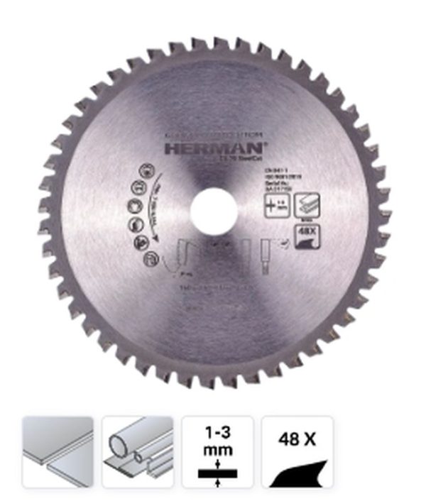 Pílový kotúč 160x1,6mm 48 zubov otvor 20mm HERMAN CX-20 SteelCut