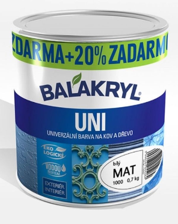 Farba Balakryl Uni MAT 0100 0,7kg+20%