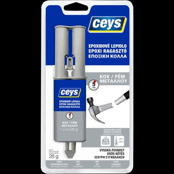 Lepidlo epoxidové na kov Ceys  28 g striekačka