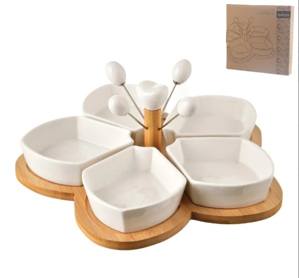 Miska porc.+napich.+bam. tácka serv. set WHITELINE