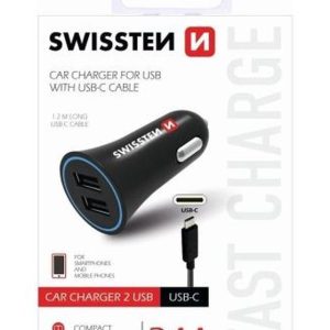 Adaptér Swissten CL 2,4A power 2x USB-C
