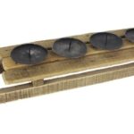 Svietnik drevo advent sánky hnedý 43x12x8 cm BauSHOP Stavebniny Široke Akcia 17183