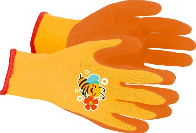 Rukavice detské, záhradné, veľ. 5, dievčenské, s včielkou, oranžové – BauSHOP Stavebniny Široke Rukavice detské, záhradné, veľ. 5, dievčenské, s včielkou, oranžové BauSHOP Stavebniny Široke Akcia 17938
