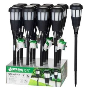Lampa solárna Garden, fakľa, čierna, 6x LED, 7,5x51cm BauSHOP Stavebniny Široke Akcia 19155