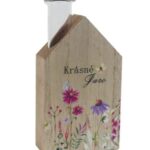 Váza domček drevo kvet hnedá 7x3x13 cm BauSHOP Stavebniny Široke Akcia 19589