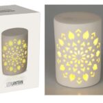 Svietnik porcelán LED mandala biely 10x10x14 cm 3ASS BauSHOP Stavebniny Široke Akcia 19603