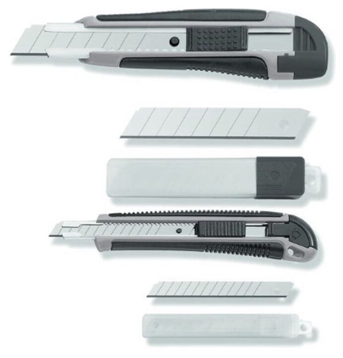 4dielny set odlamovacích nožov 9mm + 5čepelí 18mm + 5 čepelí – BauSHOP Stavebniny Široke 4dielny set odlamovacích nožov 9mm + 5čepelí 18mm + 5 čepelí BauSHOP Stavebniny Široke Akcia 21138