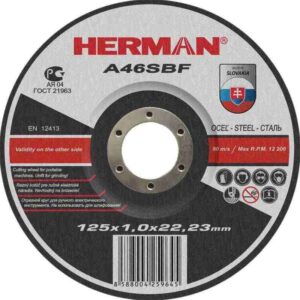 Kotúč rezný 125x1x22,23mm HERMAN AS-30 Na oceľ BauSHOP Stavebniny Široke Akcia 37070