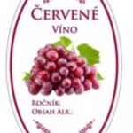 Samolepka na fľašu ČERVENÉ VÍNO domáce 16ks etikiet BauSHOP Stavebniny Široke Akcia 16285