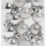 Ozdoba závesná guľa 2cm sada 12ks plast strieborná mix BauSHOP Stavebniny Široke Akcia 17487
