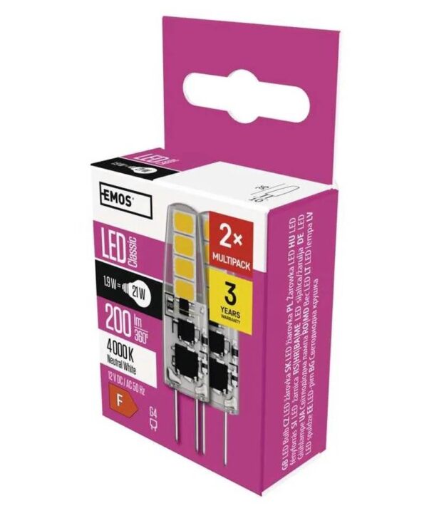 LED žiarovka Classic JC / G4 / 1,9 W (21 W) / 200 lm / neutrálna biela – BauSHOP Stavebniny Široke LED žiarovka Classic JC / G4 / 1,9 W (21 W) / 200 lm / neutrálna biela BauSHOP Stavebniny Široke Akcia 18606