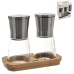 Mlynček sklo/nerez+bambus. podnos v. 13,6 cm 2 Ks* BauSHOP Stavebniny Široke Akcia 1000213