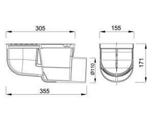 Kanalizačná vpust bočná STANDARD D110 BauSHOP Stavebniny Široke Akcia 29939 (2)