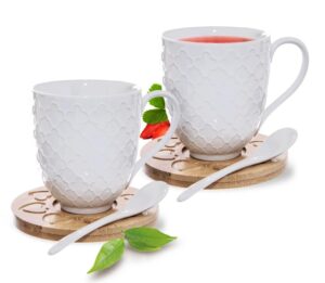 Hrnček porc.+podšál.+lyžička WHITELINE 0,37 l, 2ks BauSHOP Stavebniny Široke Akcia 1000798