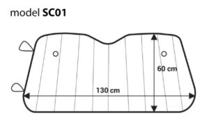 Slnečná clona strieborná 130x60 cm AMiO-01531 – Obrázok 2 Slnečná clona strieborná 130x60 cm AMiO-01531 – Obrázok 2