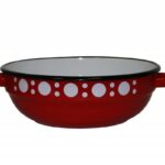 Misa sedliacka 16cm/0,7l, smaltovaná dekor bodky